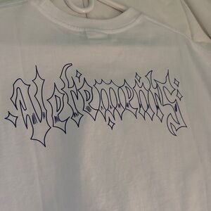 Vetements White Tee with Blue Graphic